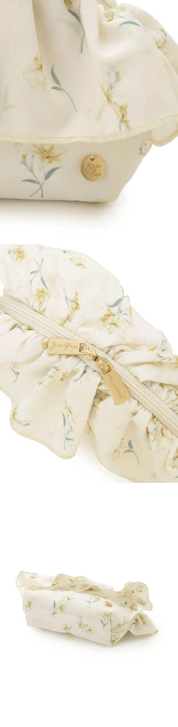 ジェラートピケ 母の日 フラワー柄シフォンポーチ ジェラピケ gelato pique バレンタイン