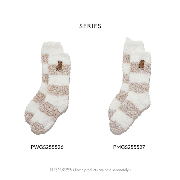 ジェラートピケ レディース ベアさがらメランジ２ボーダーソックス ジェラピケ パジャマ ルームウェア gelato pique