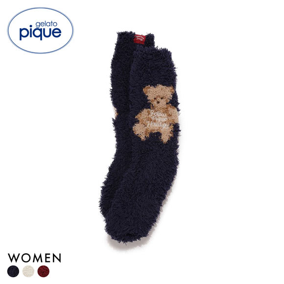 ジェラートピケ レディース HOLIDAY ジェラートスノーベアジャガードソックス ジェラピケ パジャマ ルームウェア gelato pique