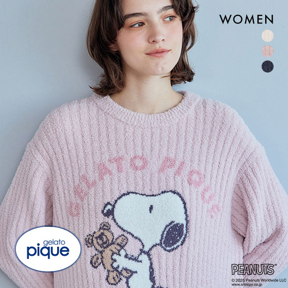 ジェラートピケ レディース ピーナッツ SNOOPY×BEAR ジャガードワンピース ジェラピケ パジャマ ルームウェア PEANUTS gelato pique