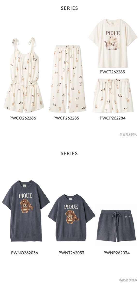 ジェラートピケ レディース ファッションCATS&DOGSジャガードミニワンピース ジェラピケ パジャマ ルームウェア gelato pique