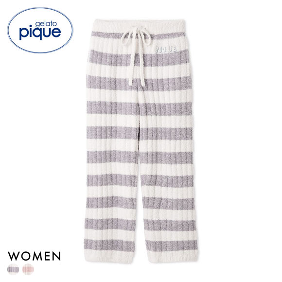 ジェラートピケ レディース ベビモコリブボーダーパンツ ジェラピケ ルームウェア パジャマ gelato pique
