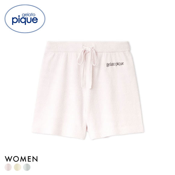 ジェラートピケ レディース エアリーモコロゴ刺繍ショートパンツ ジェラピケ パジャマ ルームウェア gelato pique 猫の日