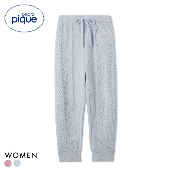 ジェラートピケ レディース Valentine アランロングパンツ ジェラピケ パジャマ ルームウェア gelato pique バレンタイン