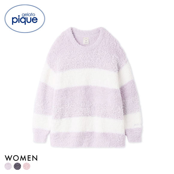 ジェラートピケ レディース ジェラート3ボーダープルオーバー ジェラピケ パジャマ ルームウェア gelato pique