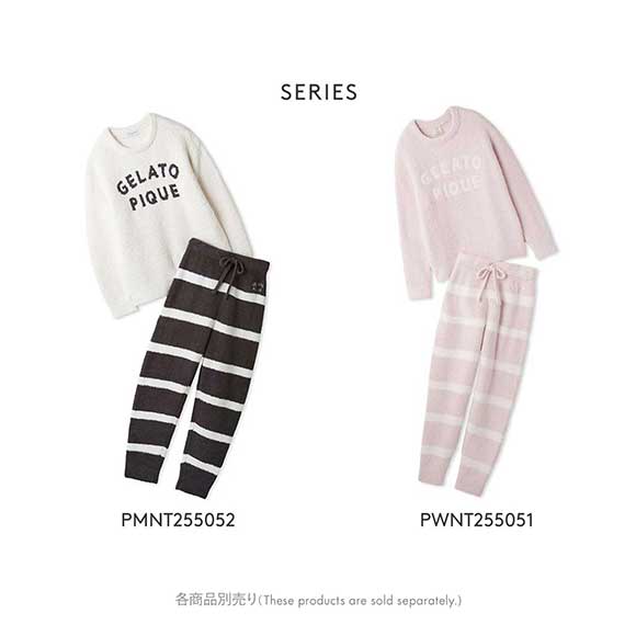 ジェラートピケ レディース パウダーロゴジャガードプルオーバー＆ロングパンツセット ジェラピケ パジャマ gelato pique