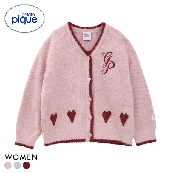 ジェラートピケ レディース HOLIDAY キラキラフェザーカーディガン ジェラピケ パジャマ ルームウェア gelato pique