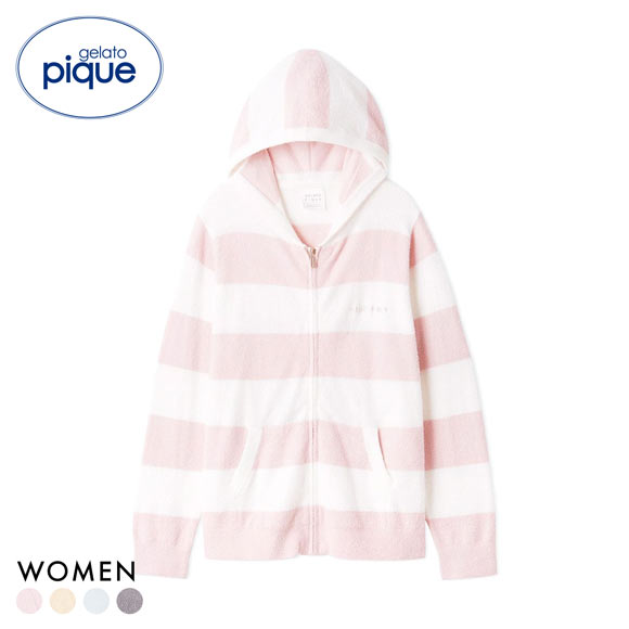 ジェラートピケ レディース スムーズィー2ボーダーパーカ ジェラピケ ルームウェア gelato pique