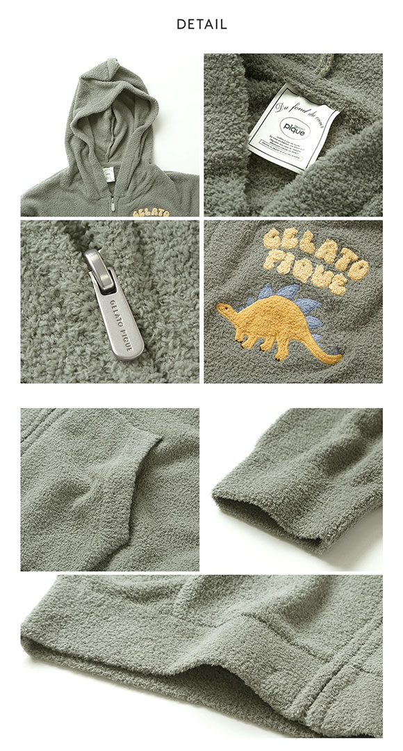 ジェラートピケ レディース エアリーモコダイナソーなりきりパーカ ジェラピケ パジャマ ルームウェア gelato pique