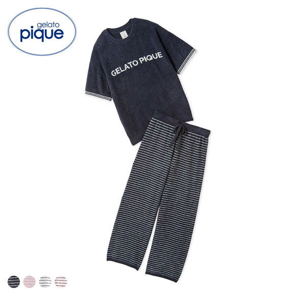 ジェラートピケ レディース スムーズィーロゴジャガードプルオーバー＆ロングパンツセット 上下セット ジェラピケ