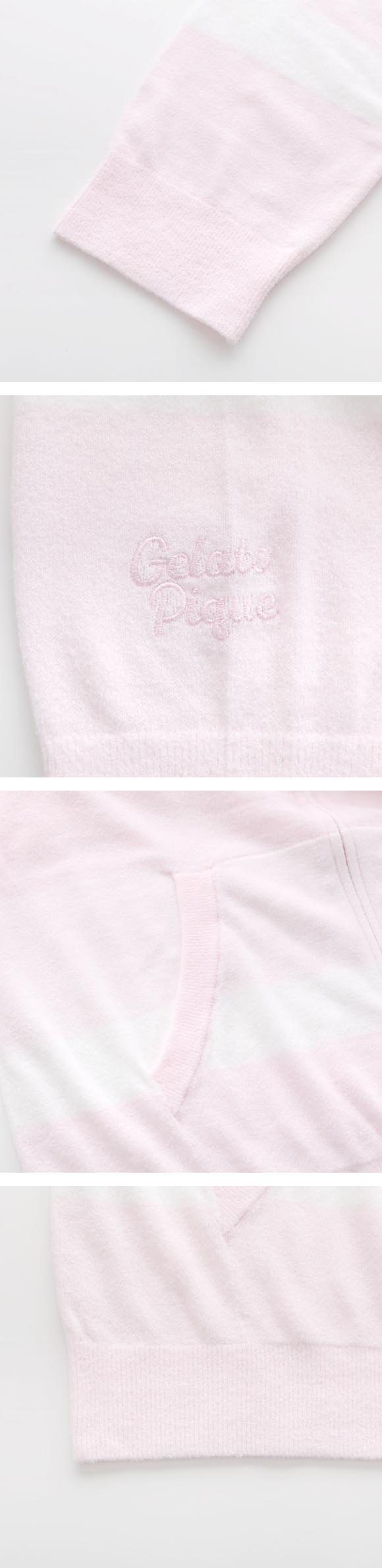 ジェラートピケ レディース スムーズィーliteグラデーションボーダーパーカ ジェラピケ パジャマ ルームウェア gelato pique