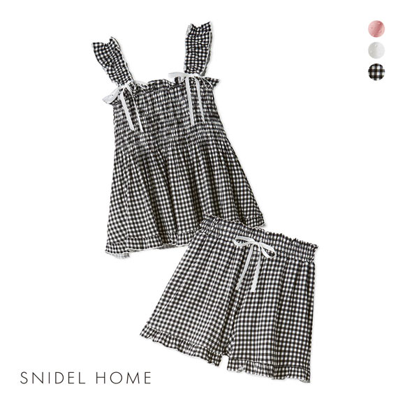 スナイデルホーム シャーリングカットセットアップ パジャマ ルームウェア SNIDEL HOME