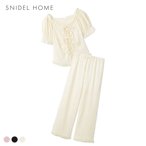 スナイデルホーム カットフリルセットアップ 上下セット パジャマ ルームウェア SNIDEL HOME
