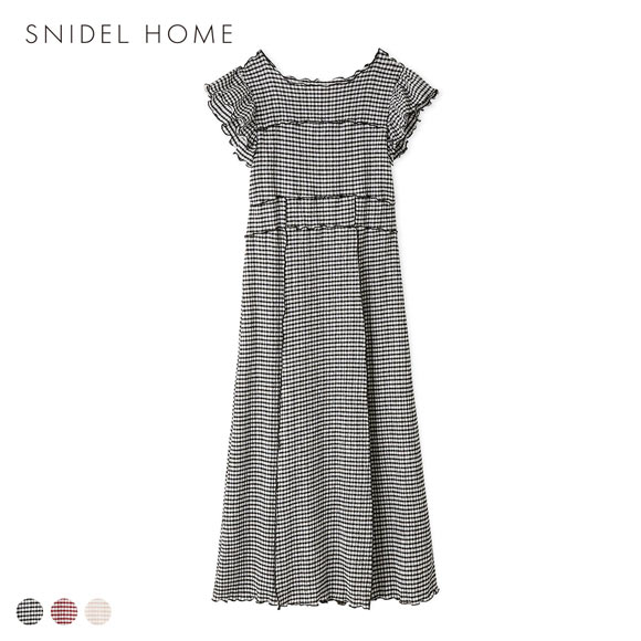 スナイデルホーム ギンガムメローワンピース パジャマ ルームウェア SNIDEL HOME