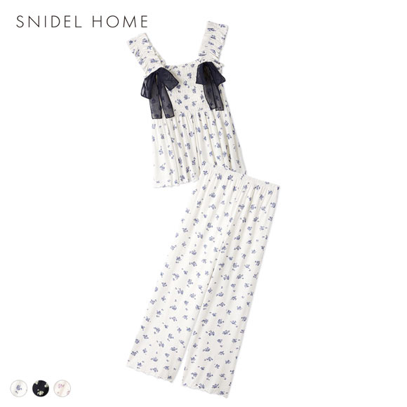 スナイデルホーム 接触冷感 フラワーリボンセットアップ パジャマ ルームウェア SNIDEL HOME