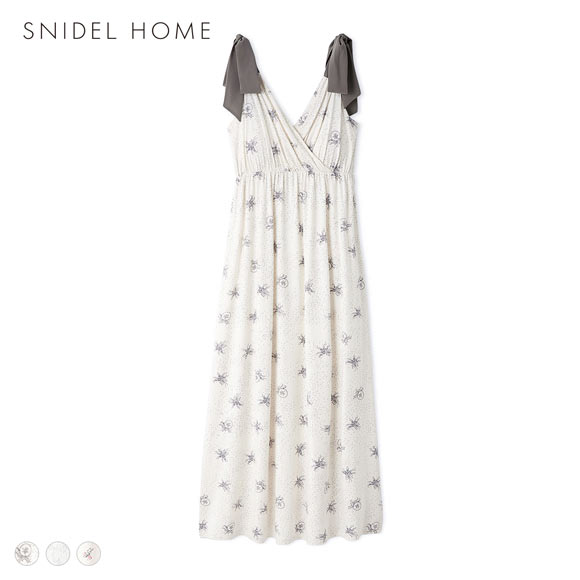 スナイデルホーム Moilis 肩リボンワンピース カップイン カップ付き パッド付き パジャマ ルームウェア SNIDEL HOME
