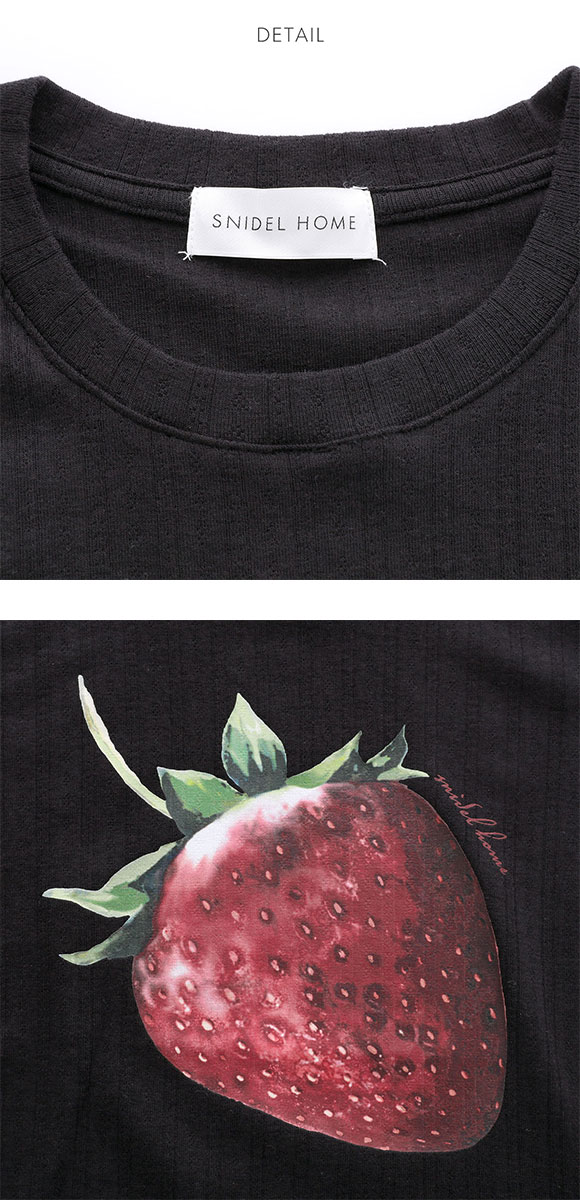 スナイデルホーム ストロベリーアイレットミニTシャツ パジャマ ルームウェア SNIDEL HOME
