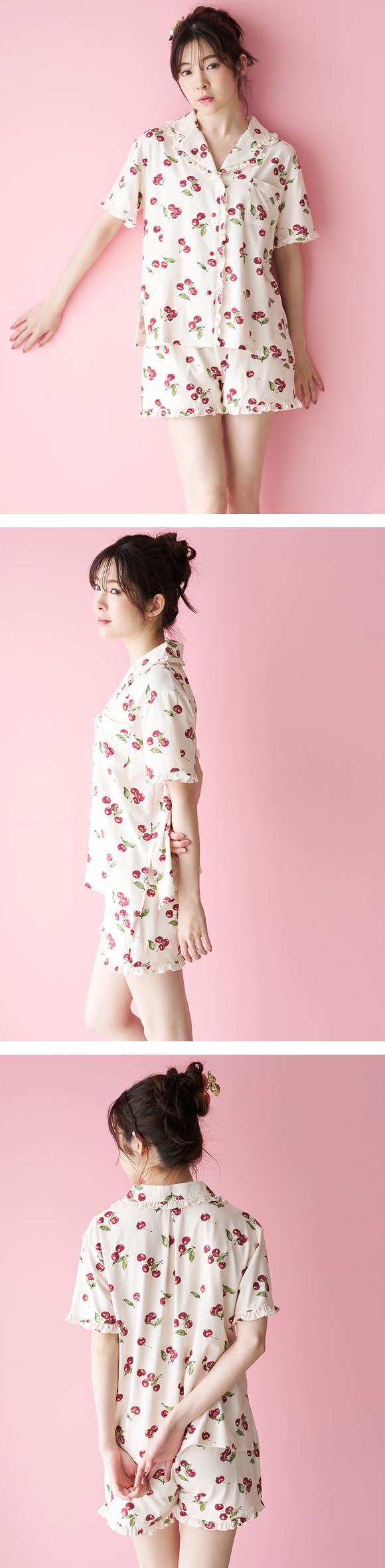 スナイデルホーム Moilis チェリー開襟シャツ ルームウェア パジャマ SNIDEL HOME