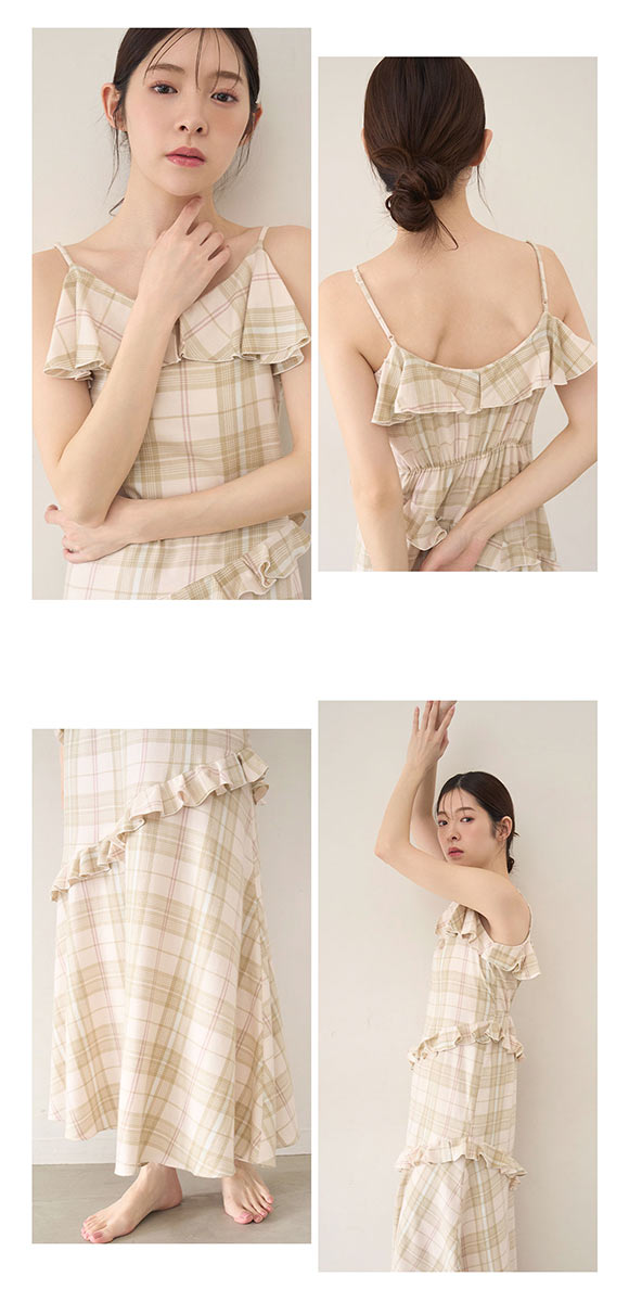 スナイデルホーム チェックフリルワンピース ルームウェア パジャマ SNIDEL HOME