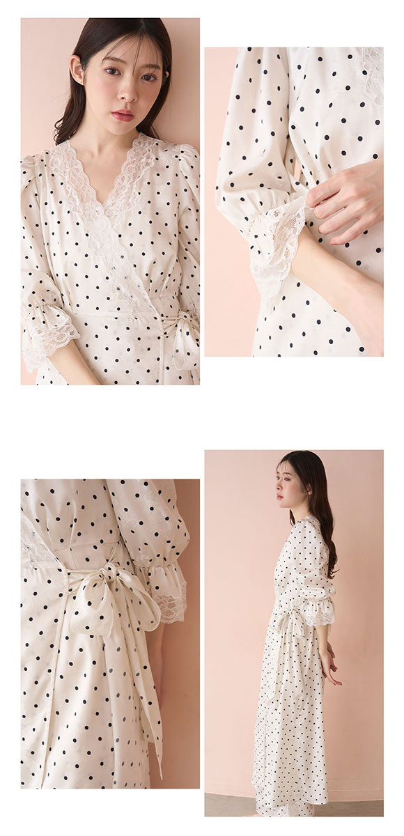 スナイデルホーム サテンジャガードガウン パジャマ ルームウェア SNIDEL HOME