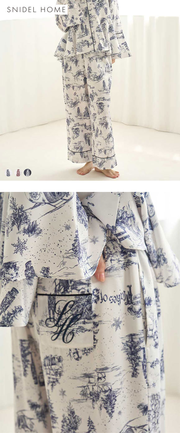 スナイデルホーム Warm Satin ホリデージュイロングパンツ パジャマ ルームウェア ボトム SNIDEL HOME