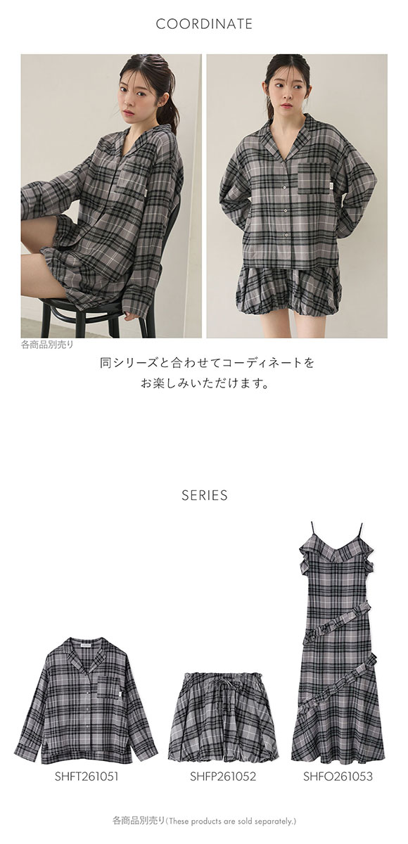 スナイデルホーム チェック柄開襟シャツ ルームウェア パジャマ SNIDEL HOME