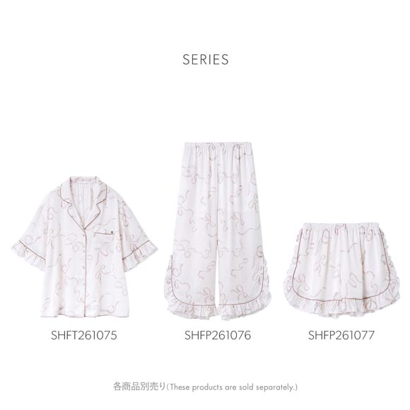 スナイデルホーム Luxshine 接触冷感 フリルリボン開襟シャツ パジャマ ルームウェア SNIDEL HOME