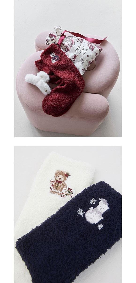 スナイデルホーム Steam Whip ホリデーベア刺繍ソックス パジャマ ルームウェア SNIDEL HOME HOLIDAY