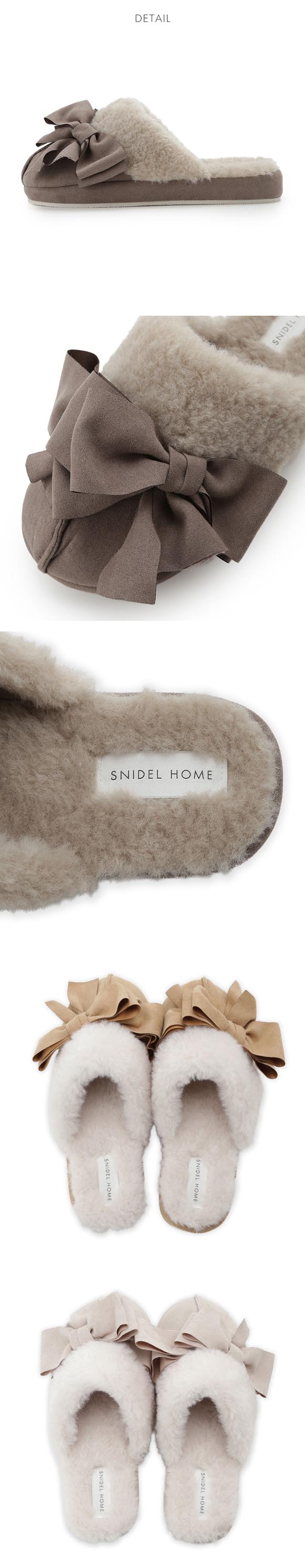 スナイデルホーム ムートンリボンスリッパ SNIDEL HOME