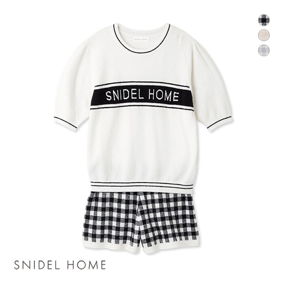 スナイデルホーム SNIDEL HOME ロゴジャカードギンガムセットアップ パジャマ ルームウェア
