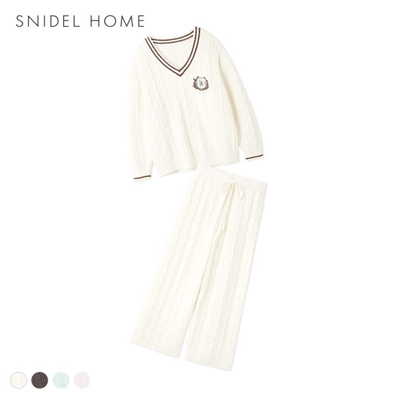 スナイデルホーム ケーブルニットセットアップ パジャマ ルームウェア SNIDEL HOME