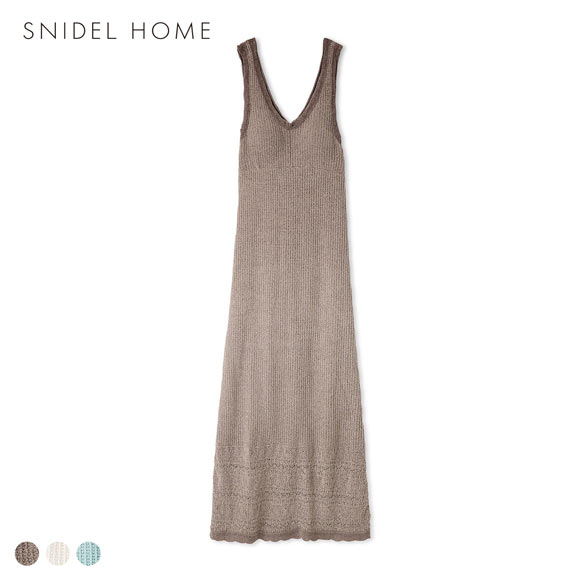 スナイデルホーム クロシェワンピース カップ付き パッド付き カップイン パジャマ ルームウェア SNIDEL HOME