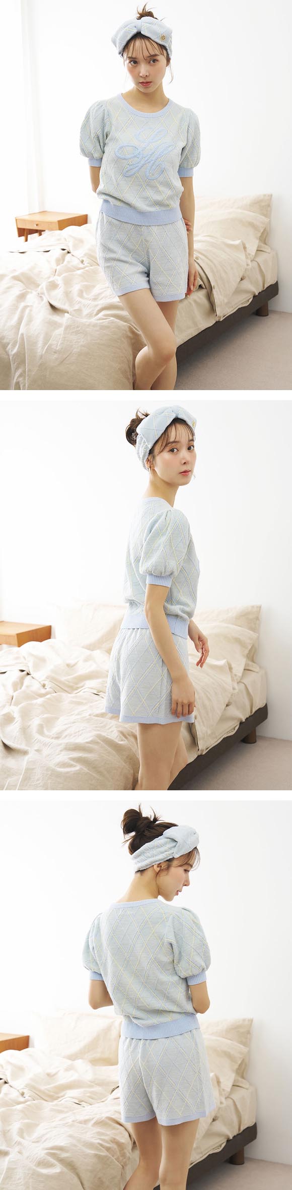 スナイデルホーム ニットチェックショートパンツ パジャマ ルームウェア SNIDEL HOME
