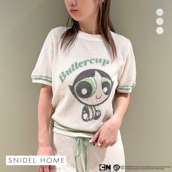 スナイデルホーム パワーパフ ガールズ ニットプルオーバー 半袖 パジャマ ルームウェア The Powerpuff Girls SNIDEL HOME