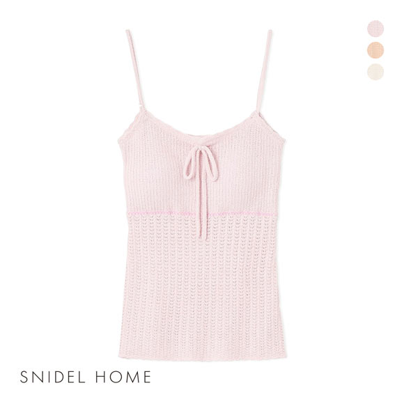 スナイデルホーム クロシェキャミソール パジャマ ルームウェア カップ付き SNIDEL HOME