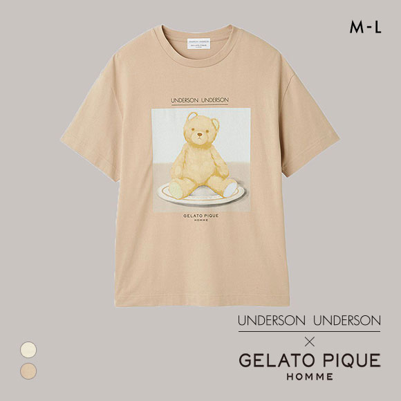 アンダーソンアンダーソン GELATO PIQUE HOMME×UNDERSON UNDERSON ベアプリントプルオーバー Tシャツ 半袖 トップス ユニセックス