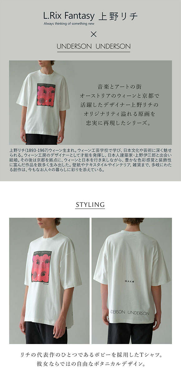 アンダーソンアンダーソン L.Rix Fantasy上野リチ×UNDERSON UNDERSON Ｔシャツ 半袖 トップス メンズ