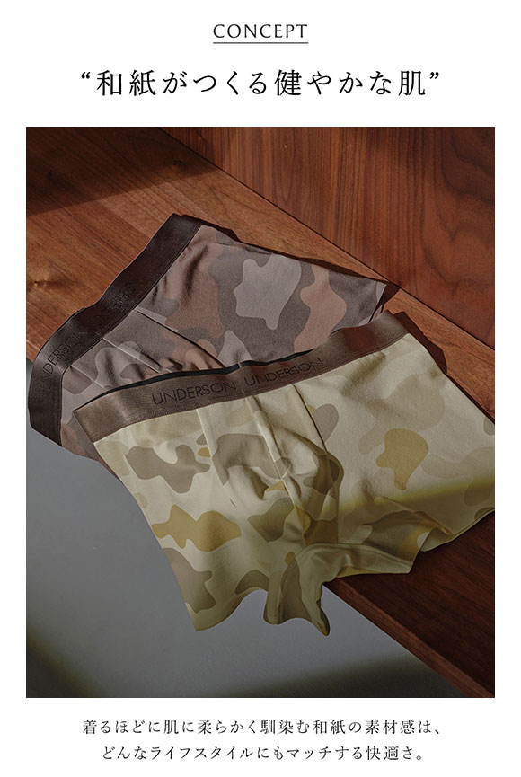 アンダーソンアンダーソン カモフラショートボクサー メンズ 前とじ UNDERSON UNDERSON