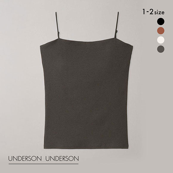 アンダーソンアンダーソン バックオープンリブキャミソール カップ付き キャミソール ブラトップ UNDERSON UNDERSON