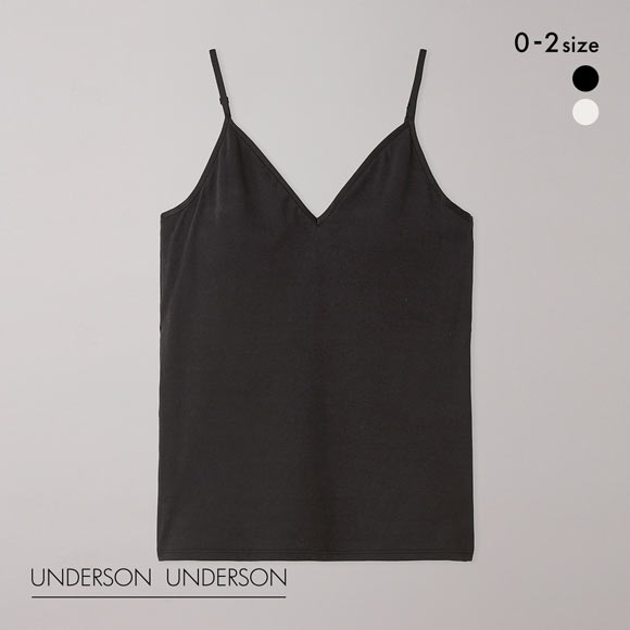 アンダーソンアンダーソン UNDERSON UNDERSON Vネックバックオープンキャミ カップ付き キャミソール ブラトップ 単品