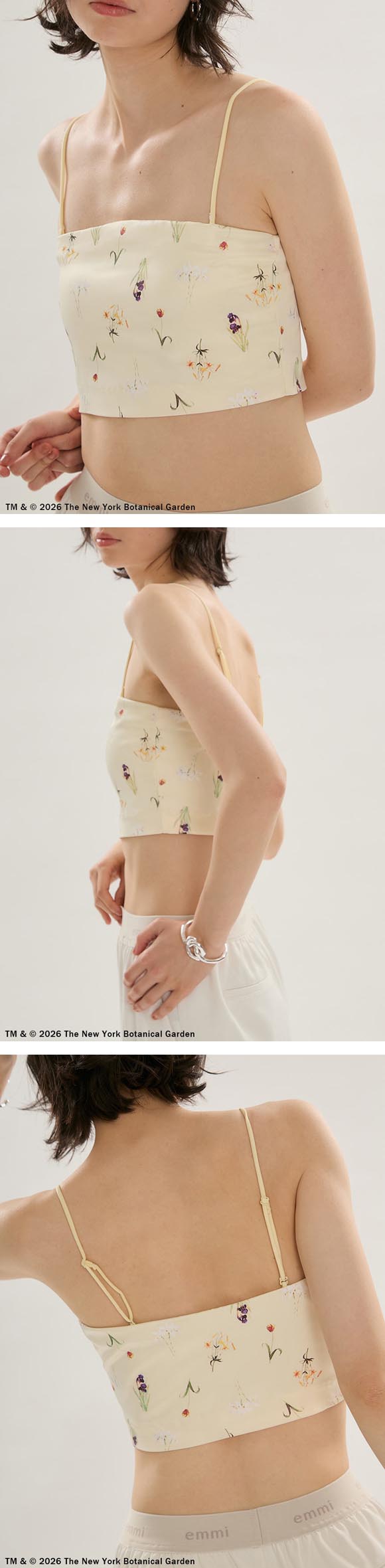 アンダーソンアンダーソン UU×NYBG サテンベアトップブラ UNDERSON UNDERSON ベアトップブラ カップ付き ストラップレス