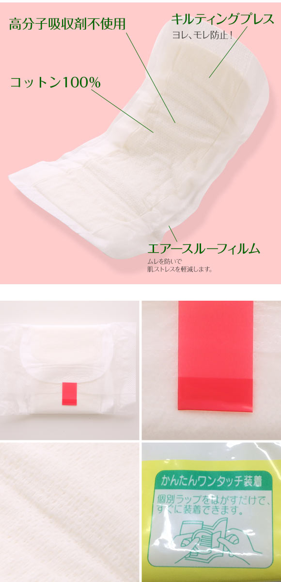 ナチュラムーン Natura Moon 生理用ナプキン 多い日の昼用 羽なし 18個入