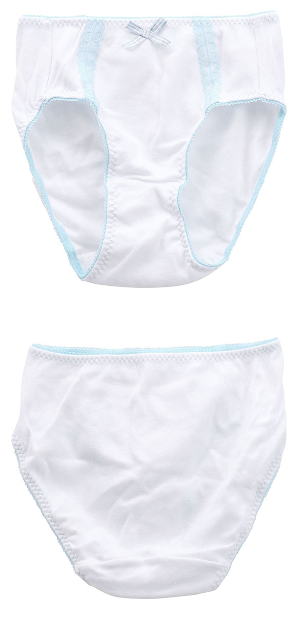 ガロー Garau ショーツ キッズ ジュニア 女の子 綿100％ 2枚セット レース チェックリボン 130 140 150 160 165