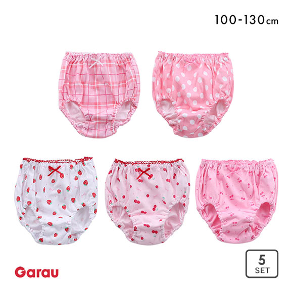 ガロー Garau キッズ ジュニア ショーツ 5枚セット 女の子 女児 ガールズ 綿100％ 100 110 120 130