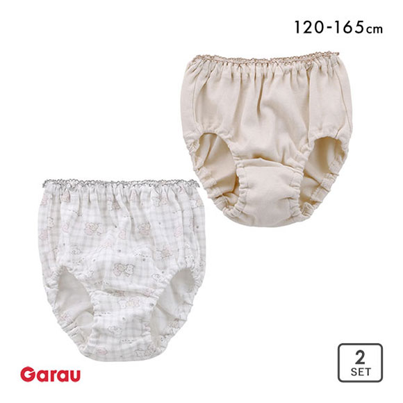 ガロー Garau キッズ ジュニア yuruwan ゆるわん 2Pショーツ 女の子 2枚セット 120 130 140 150 160 165