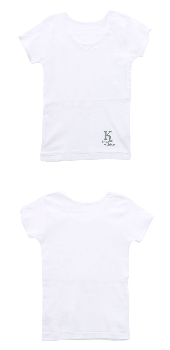 ガロー Garau 胸2重 半袖 シャツ インナー キッズ ジュニア 女の子 2枚セット 綿100％ 吸水速乾