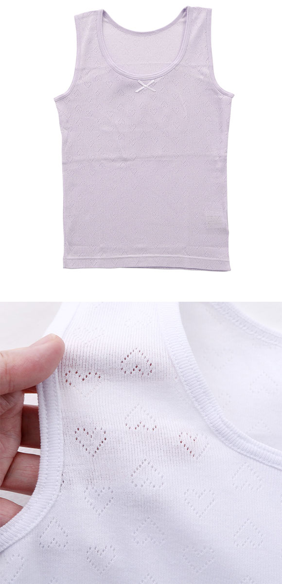 ガロー Garau 胸二重 タンクトップ インナー キッズ ジュニア 女の子 サラサラコットン 2枚セット 120 130 140 150 160 綿100％