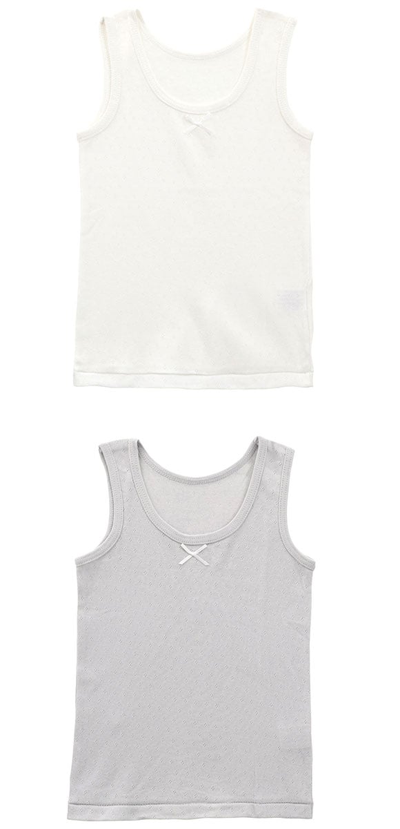 ガロー Garau キッズ ジュニア パターンメッシュ タンクトップ 3枚セット インナー 女の子 女児 綿100％