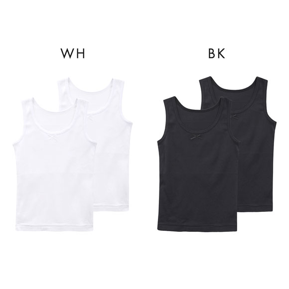 ガロー Garau 胸二重 タンクトップ 2枚セット 綿100％ 吸水速乾 胸2重 インナー キッズ ジュニア 女の子 女子 肌着 130 140 150 160