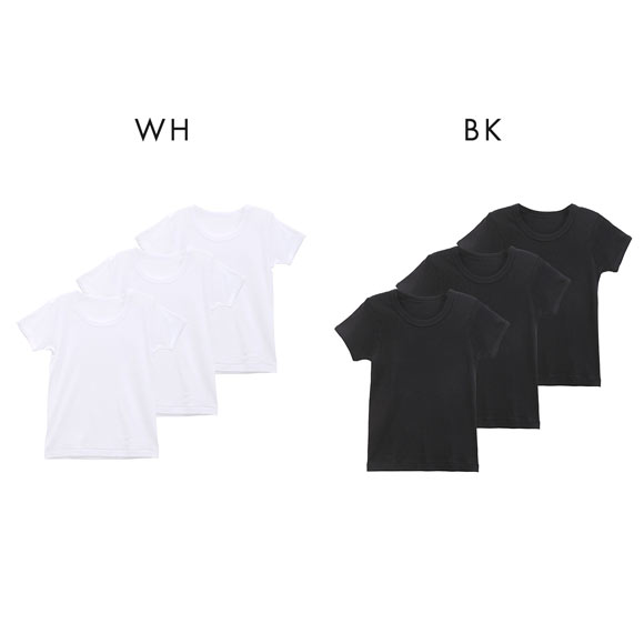 ガローGarau キッズ ジュニア 半袖 Tシャツ インナー 丸首 3枚セット 綿100％ 男児 120 130 140 150 160